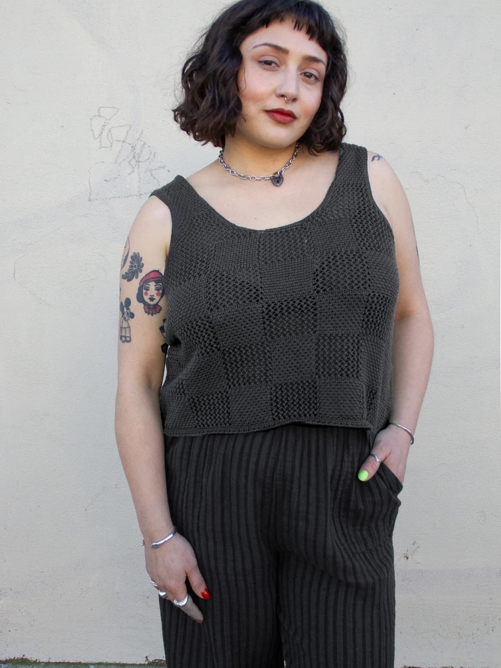 Curator SF Knit Tank Top in Black